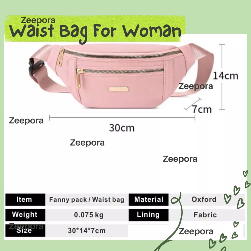 Waistbag Tas selempang wanita cewek mini bahan oxford tahan air import