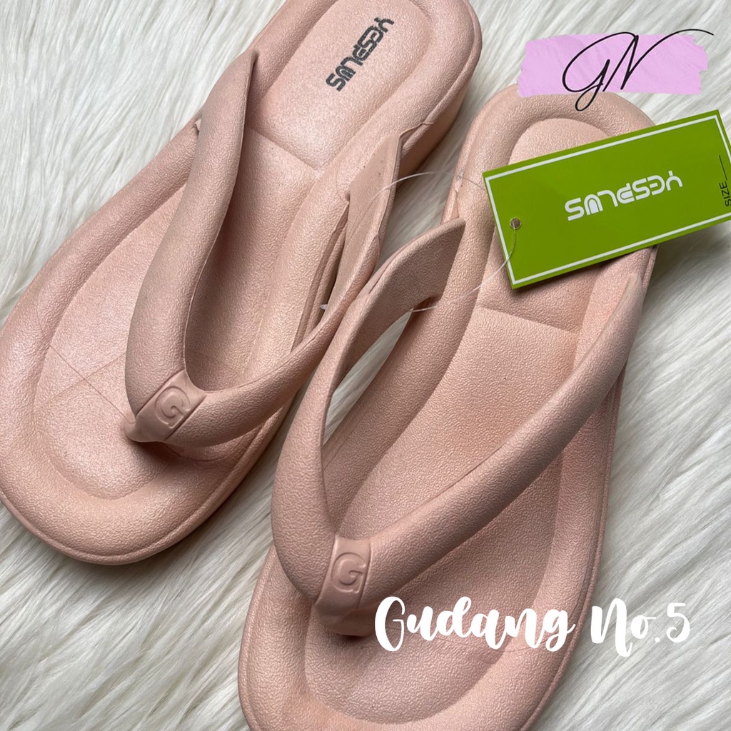 GN-7001-1 Sandal Jepit Jelly Anti Slip Sandal Wedges Wanita Korean Style Import PCU