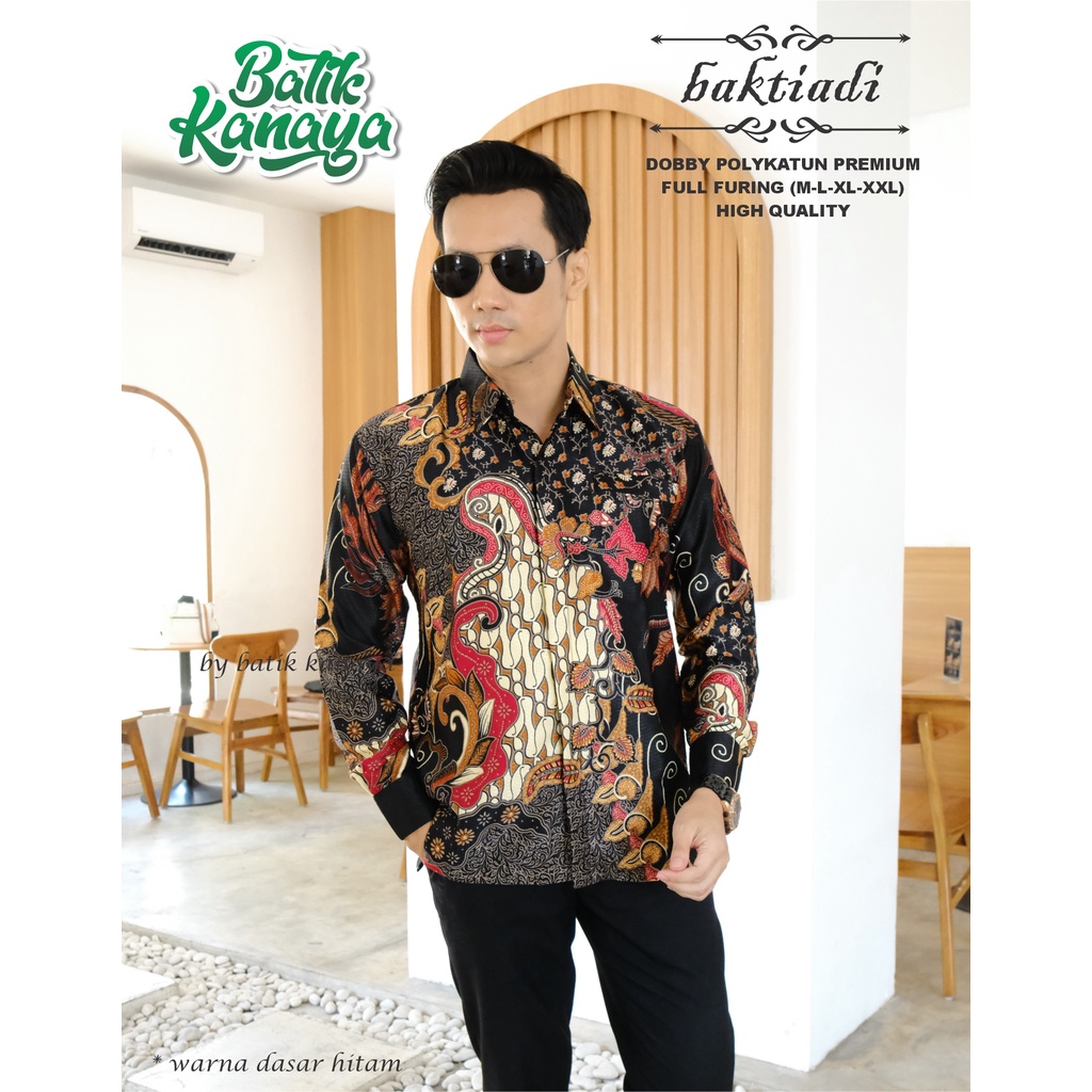 Kanaya - Baju Batik Pria Lengan Panjang Modern Full Furing Bahan Katun Kualitas Ekspor BAKTIADI