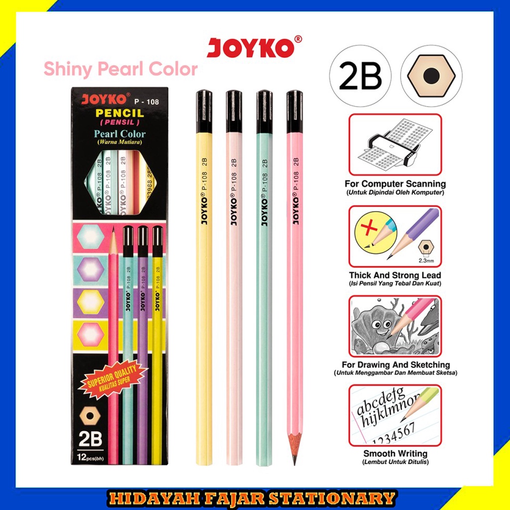 

Grosir Pensil 2B / 1 Box Pensil 2B P 108 ( 12 Pcs )