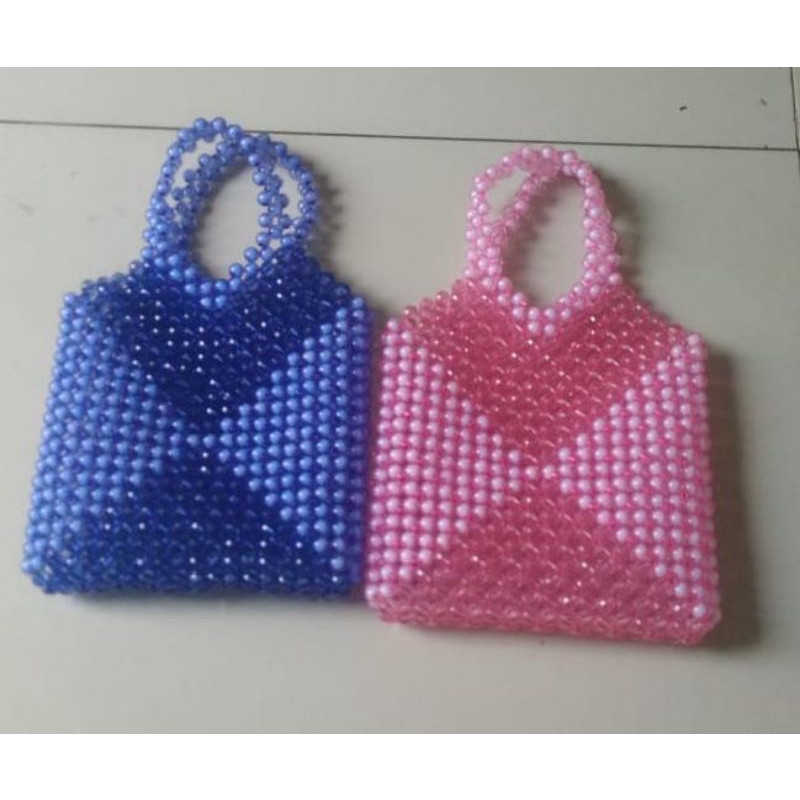 Hibiscus tas manik tas manik-manik hand bag beads bag tas mute tas mote