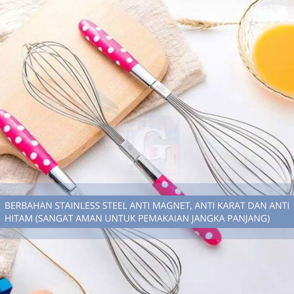 Kocokan Telur / Whisk Stainless Steel Ukuran S