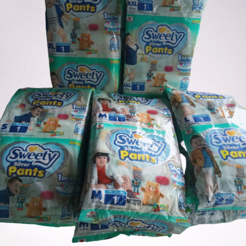 Sweety Silver Pants M1/L1/XL1 Renceng (6 pcs)