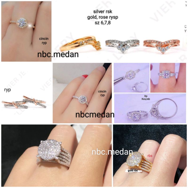 Cincin setara titanium lapis emas dan like diamond,bisa dipakai harian,anti alergi