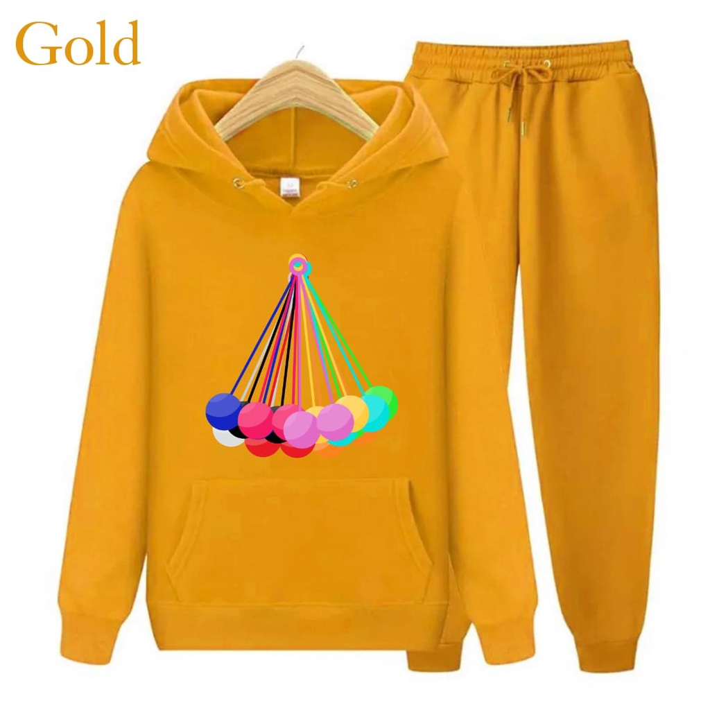 Hzl_outfit Hoodie Setelan Anak Lato Lato Rainbow/Setelan Sweater Hoodie Anak Lato Lato Rainbow S.M.XL BAYAR DITEMPAT