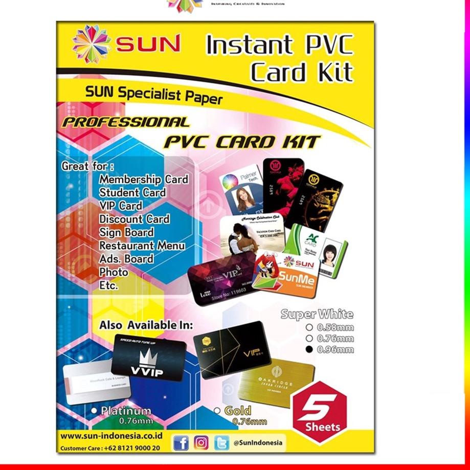 

✔ SUN PVC ID Card A4 Super White 0.76 / 0.96 mm (Isi 5 Lembar = 50 Card) Recomend
