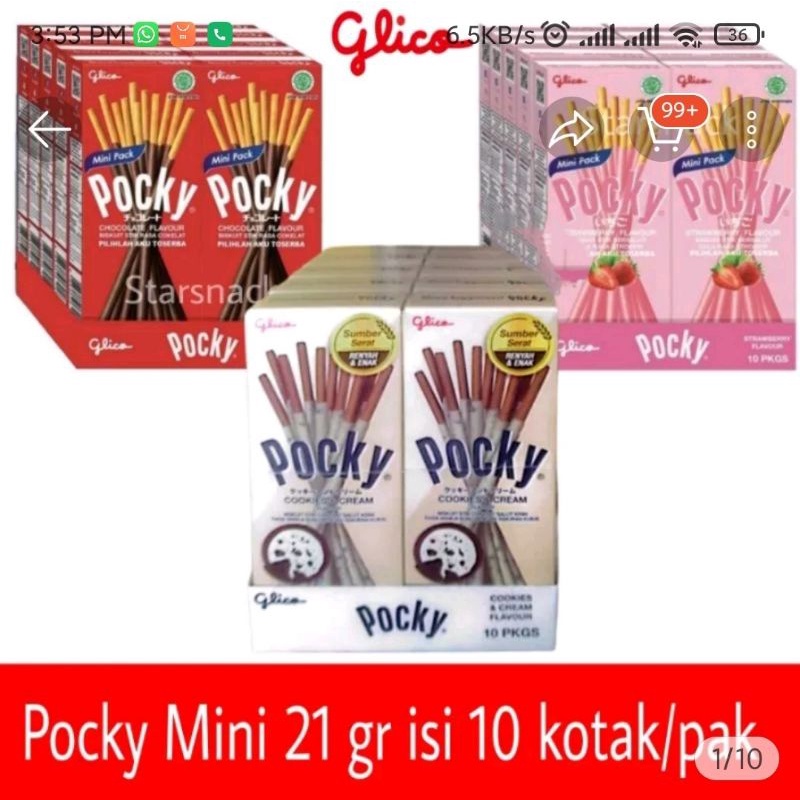 

1 Box Pocky Mini Glico isi 10 / Coklat, Strawberry, Cookies Cream / Glico pocky Pejoy Alfie