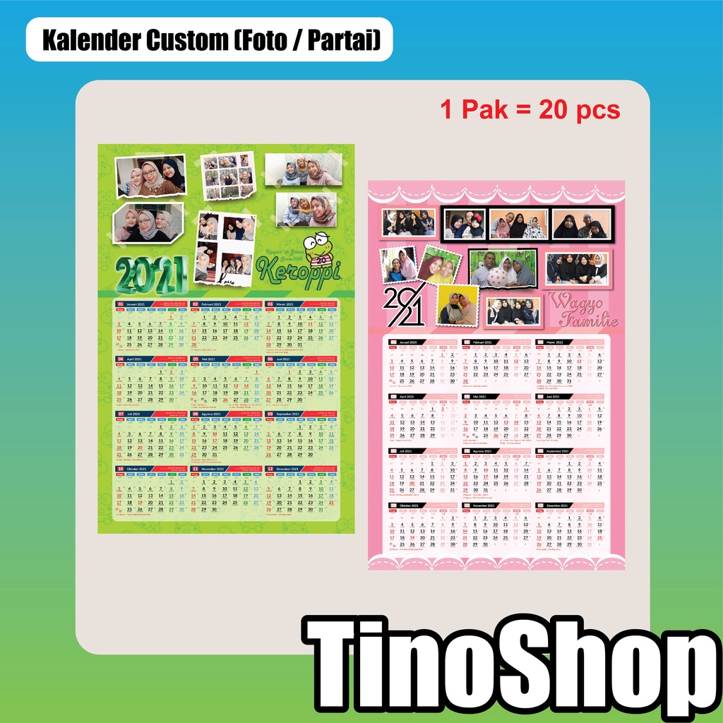 

PROMO - Kalender Dinding Custom (Partai, Foto Keluarga, dll) Uk.48x32