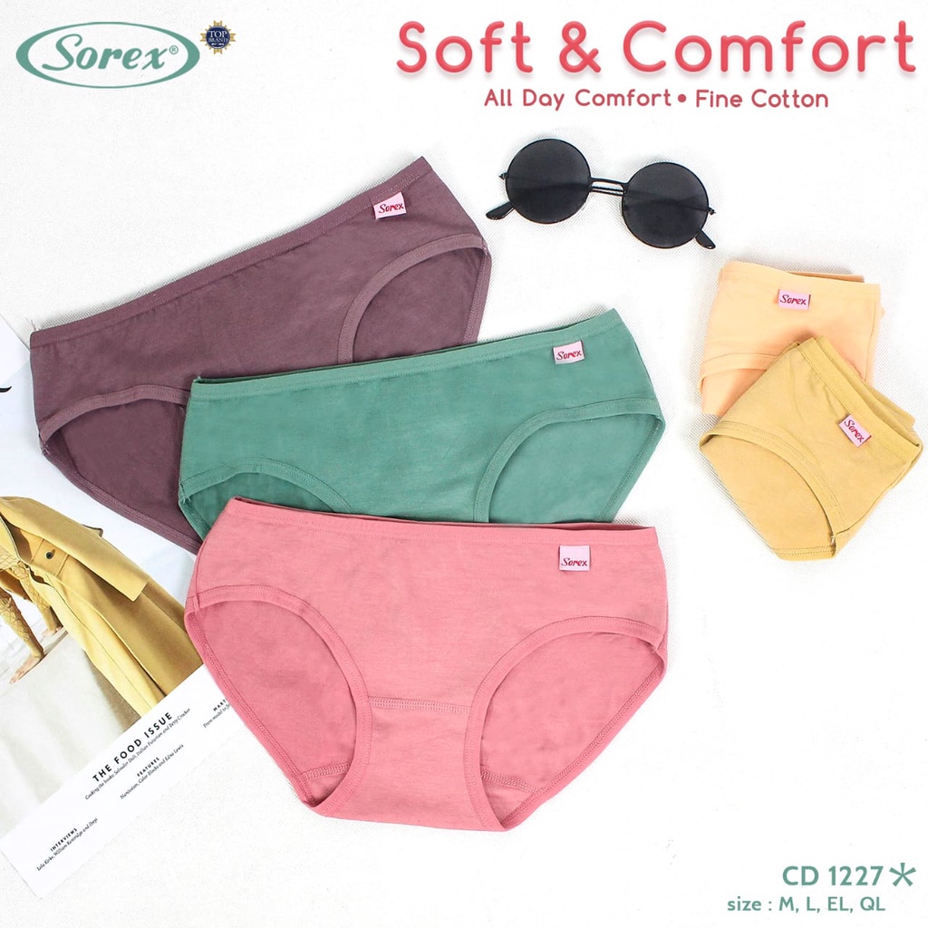 Celana Dalam Wanita Sorex Basic Katun Soft &amp; Comfort - CD Sorex 1227 - 1 pcs