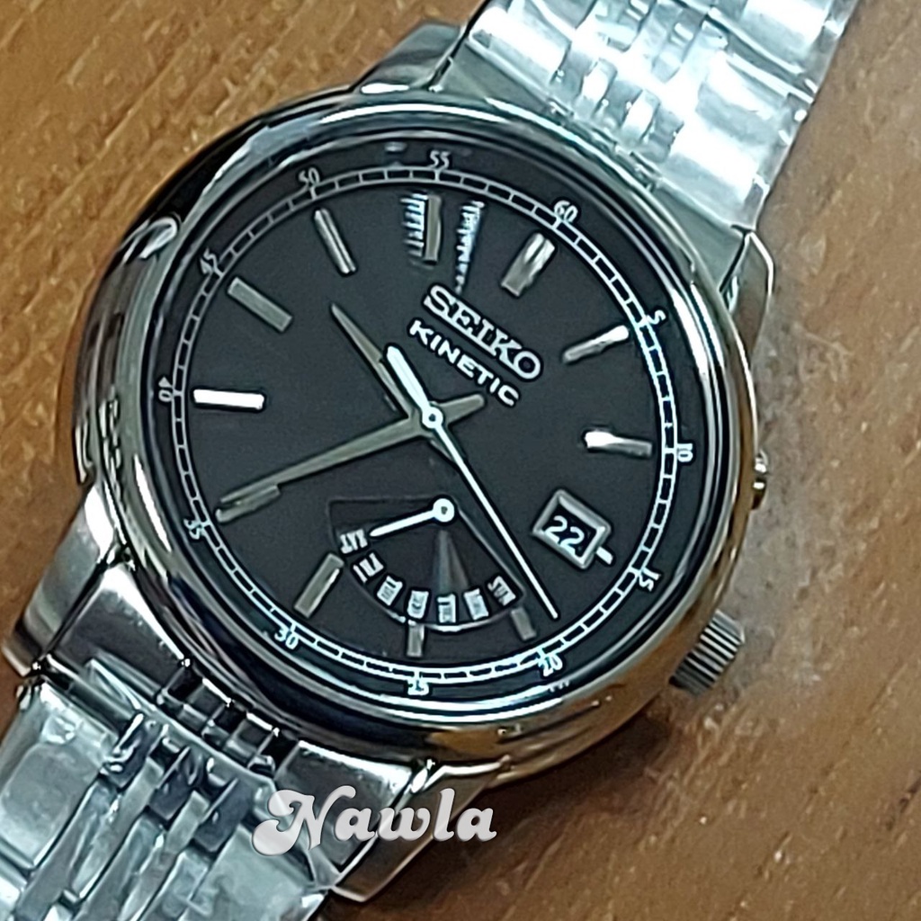 Seiko Kinetic SRN029P1 Black Dial - Jam Tangan Pria SRN029