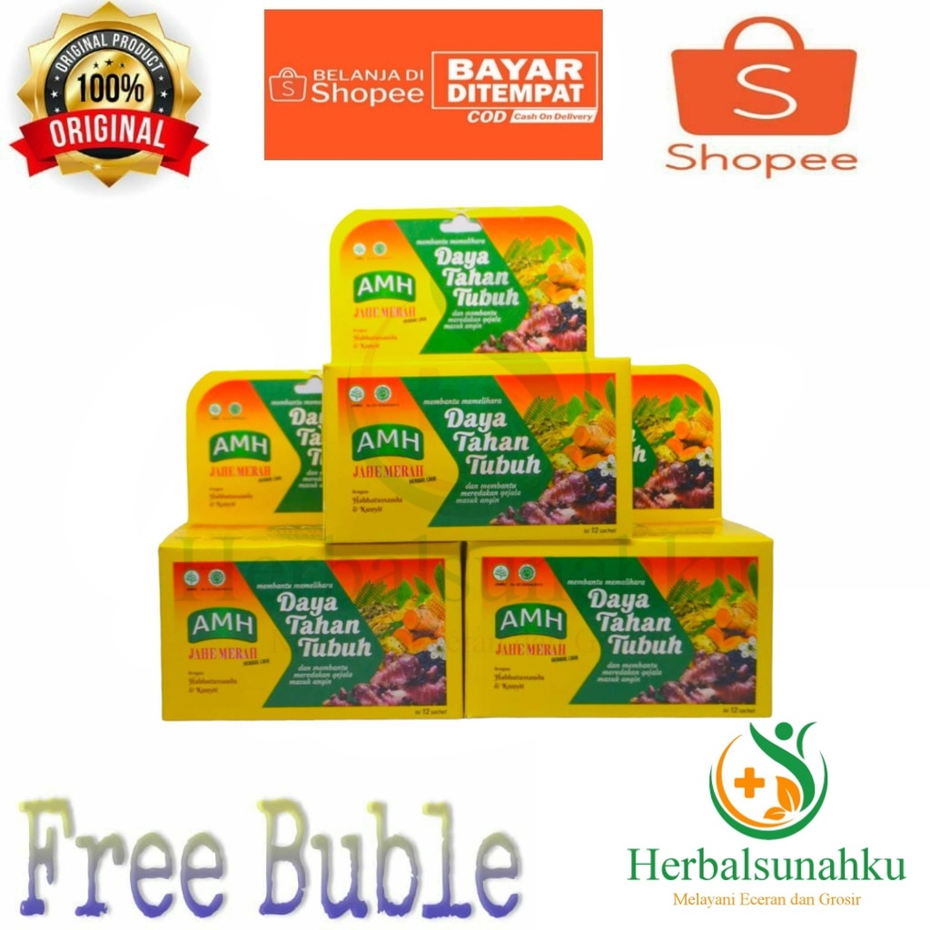 AMH Jahe Merah per pack Herbal Tolak Angin Cair Box isi 12 Sachet