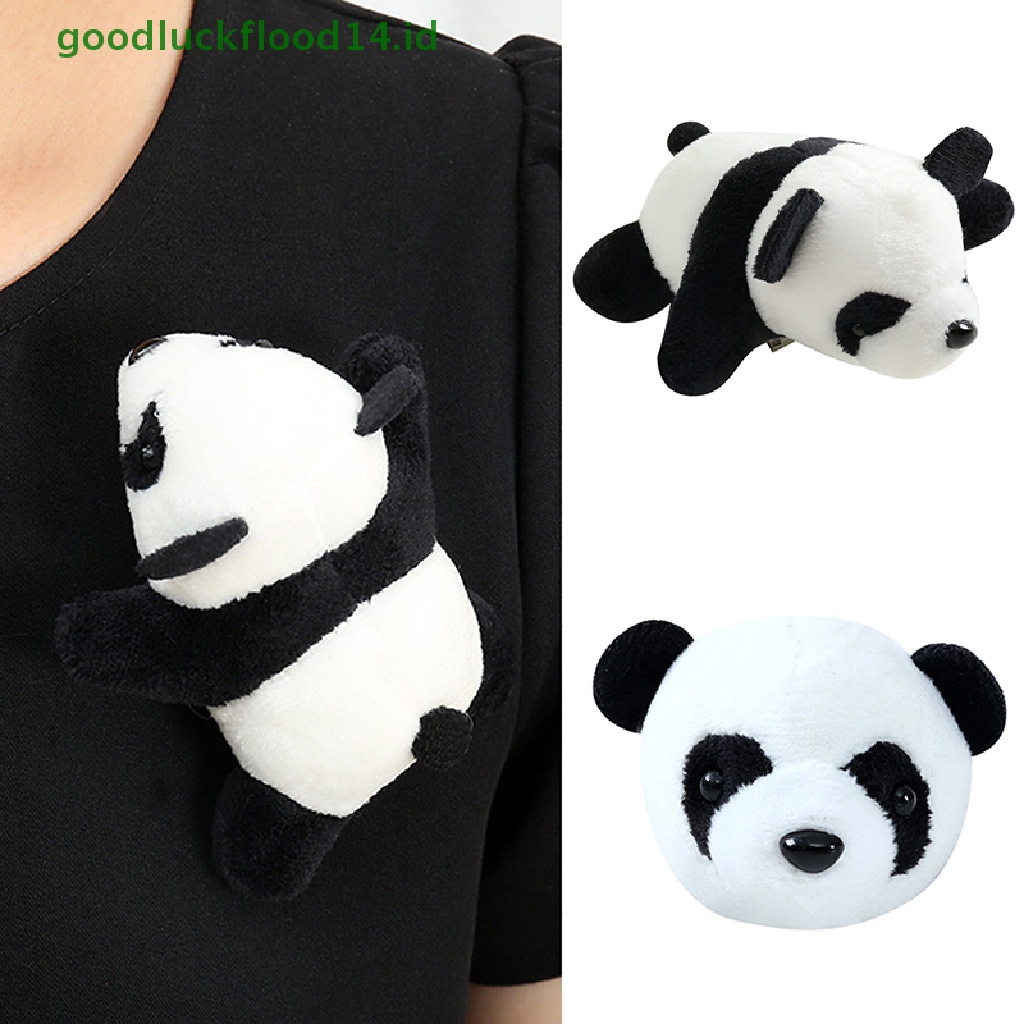 [GOOGFOUR] Panda Bros Boneka Beruang Hewan Kartun Pin Berbulu Mewah Lucu Bros Pin [TOP]