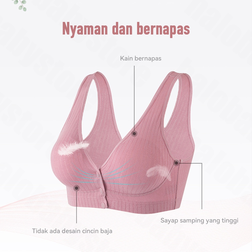 Halobaby Bra Menyusui Tanpa Kawat/Bra Menyusui kancing depan/Baju Menyusui Bahan Katun