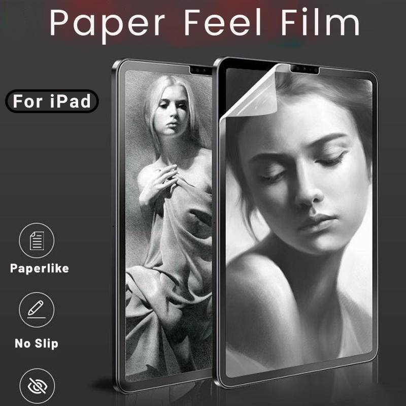 Untuk iPad Pro 11 12.9 2018 2020 2021 2022 10 9 8 7 6 5 10.9 10.2 9.7 Kertas Merasa PET Matte Tulis Film Pelindung Layar Untuk iPad Air Mini 6 5 4 3 2 10.5 10.9 7.9 8.3