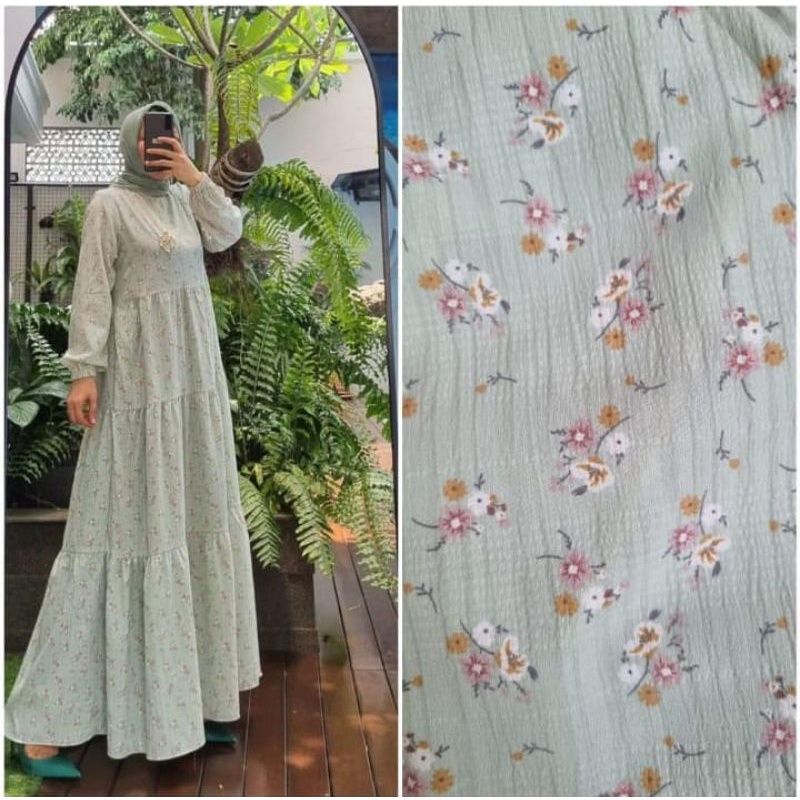 gamis yoryu motif bunga ori by edness kayla