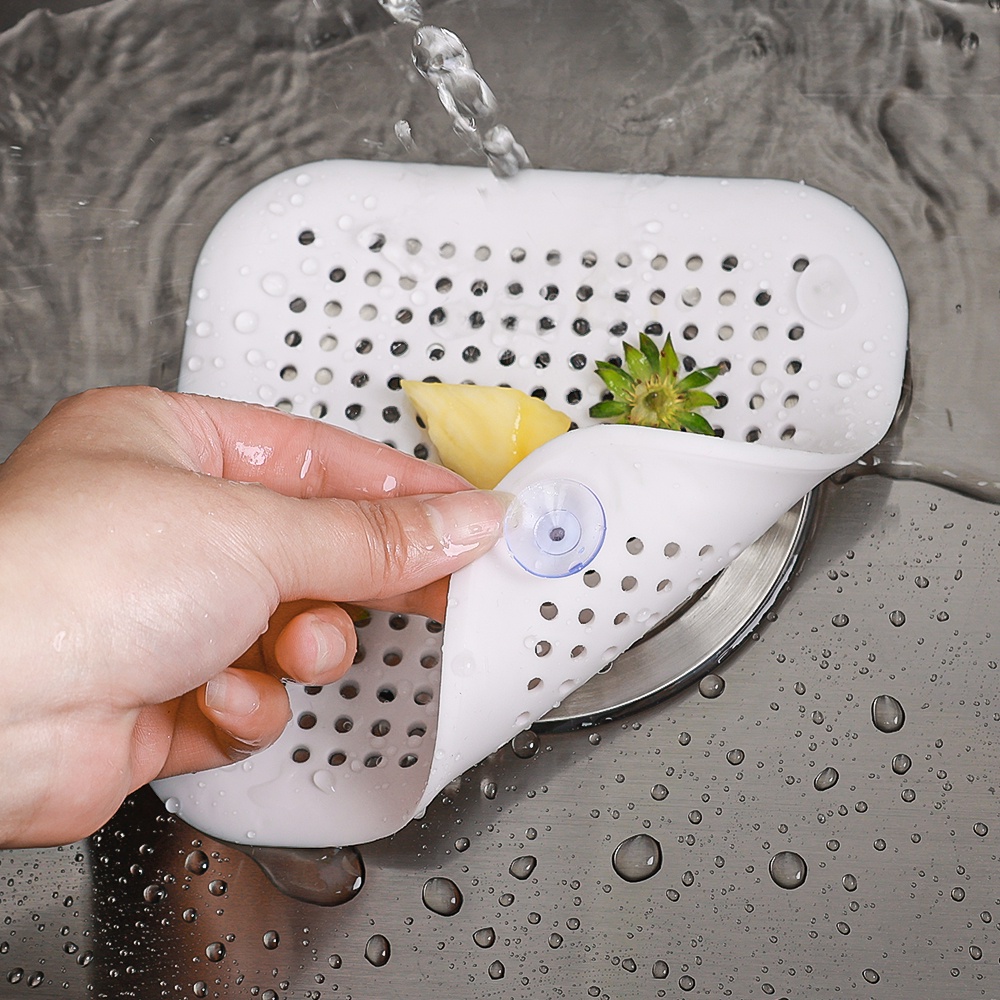Penangkap Rambut Rumah Tangga Aksesori Kamar Mandi Wastafel Anti-Penghalang Saringan Wastafel Dapur Tahan Lama Silikon Plug Premium Silicone Floor Drain Stopper Outfall Filter Dengan Suction Cup