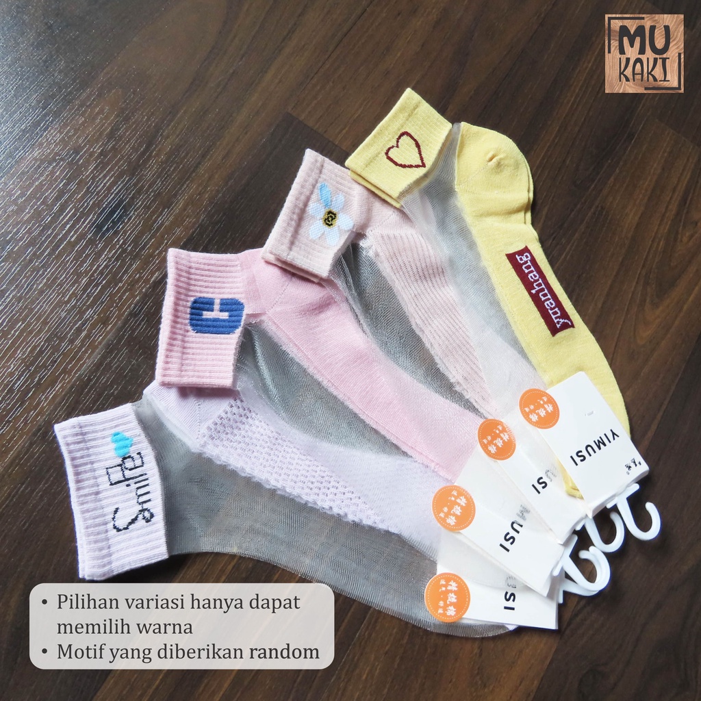 Kaos Kaki Mata Kaki / Ankle Motif Transparant Mukaki