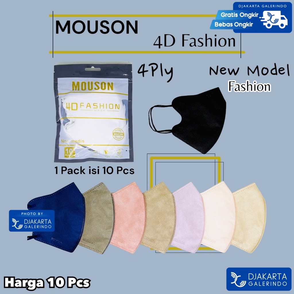 Masker MOUSON 4D Fashion New Model KN95 PRO isi 10Pcs