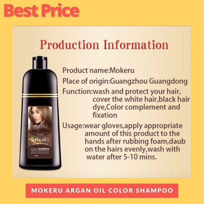 SHAMPOO PEWARNA RAMBUT MOKERU Color Shampoo Cat Semir Rambut Herbal