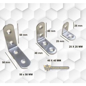 Siku L Besi 50x50 Mm Stainless Braket Penyangga Meja Ambalan Tatakan
