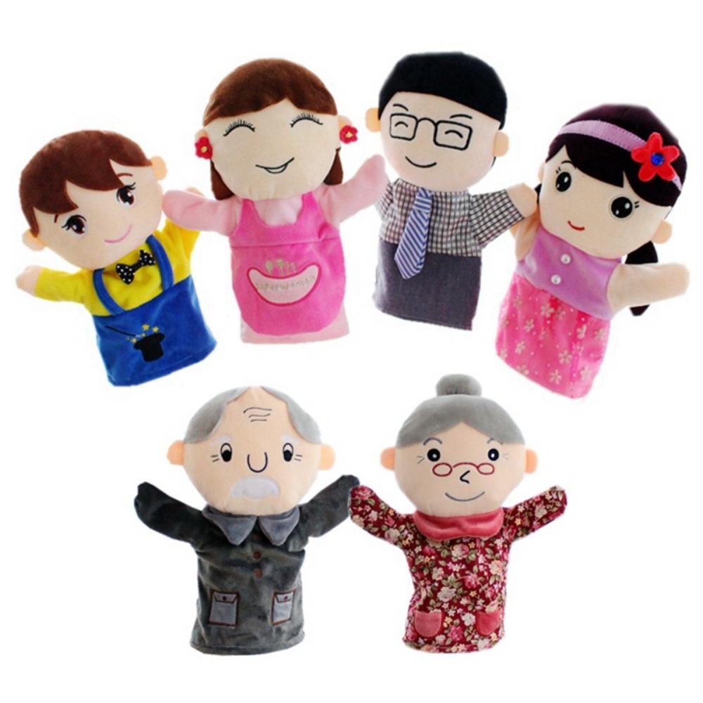 Nickolas1 Wayang Jari Keluarga Baby Plush Doll Mainan Boneka Jari Anggota Keluarga Wayang Tangan Edukasi Anak Perempuan Kids Familys Hand Puppets