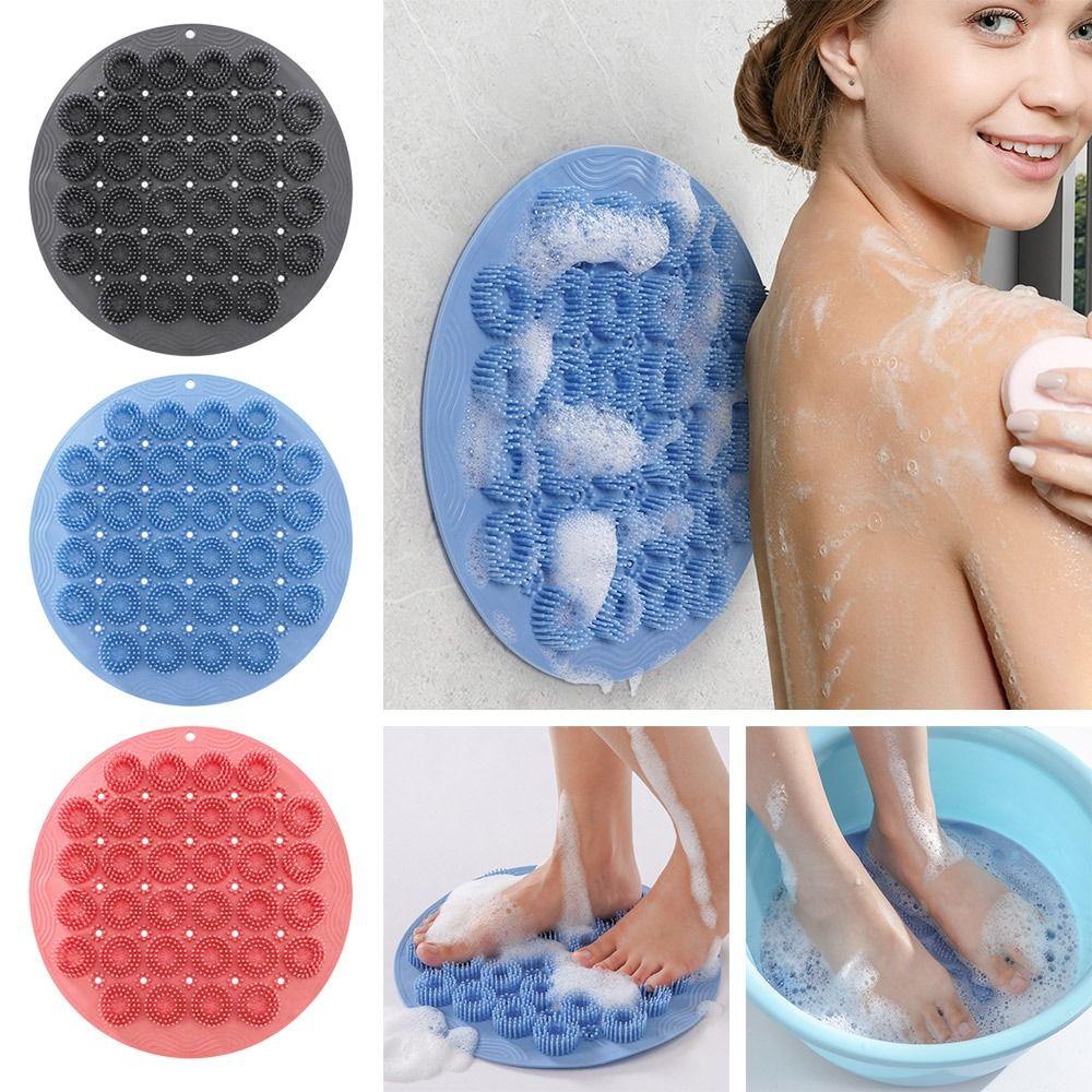 Solighter Sikat Cuci Kaki Berguna Shower Pijat Non-Slip Pijat Kaki Pad Gosok Pengisap Punggung Sikat