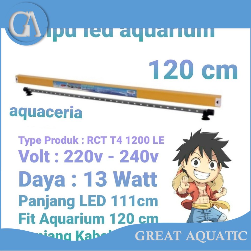 lampu led aquarium panjang 120 cm RECENT RCT 1200