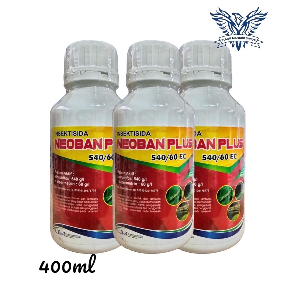 Insektisida NEOBAN PLUS 400ml Bahan aktif Klorpirifos 540 g/l + sipermetrin 60 g/l Kaper Ulat Semut Rayap Trips Kutu Kebul Starban Fostin Dursban Klortrin 100% Original CBA