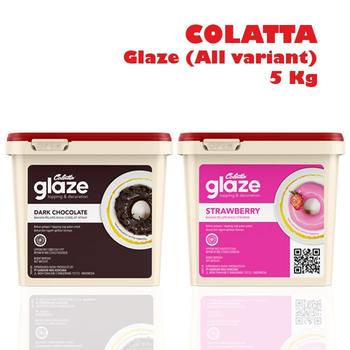 COLATTA Glaze Pail Chocolate 5 Kg SEMUA RASA / Dark,Matcha,Strawberry,White,Dulce,Dll.