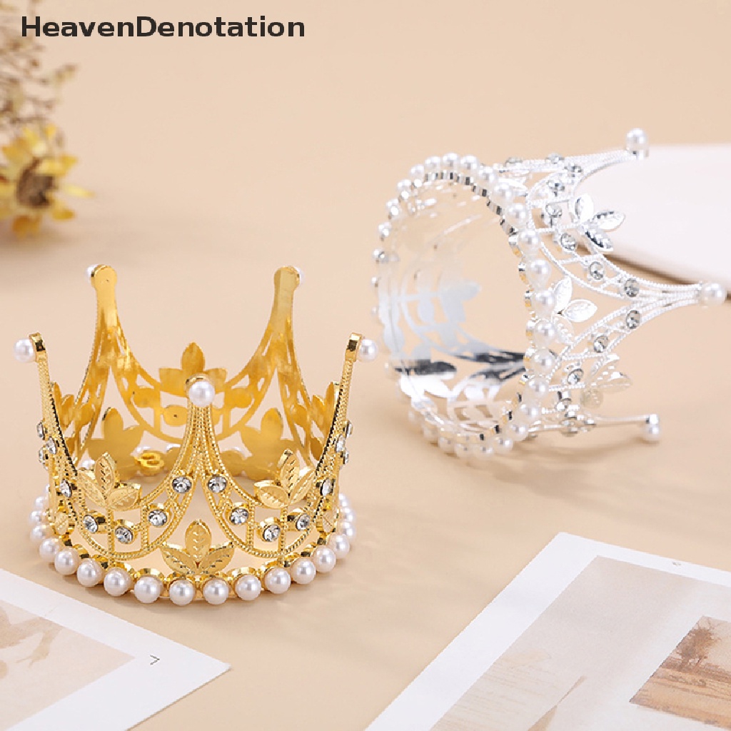 [HeavenDenotation] 1pc Mini Mahkota Putri Tiara Romantis Mutiara Garland Anak Hiasan Rambut Dekorasi Pernikahan Perhiasan Rambut HDV