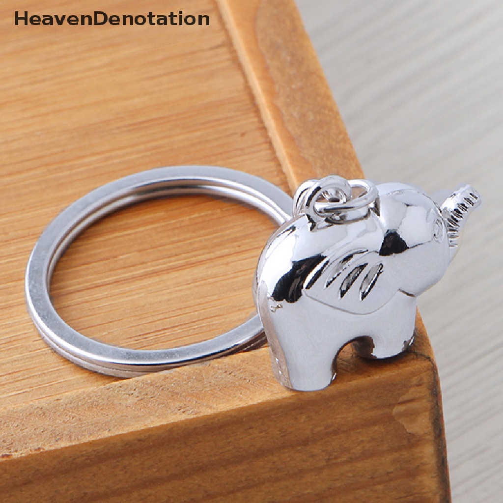 [HeavenDenotation] Fashion Indah Pet Gantungan Kunci Gajah Keyrings Warna Perak Gold Alloy Key Chain HDV