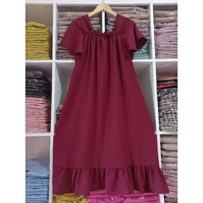 daster laura kekinian dress fuji crinkle lempel
