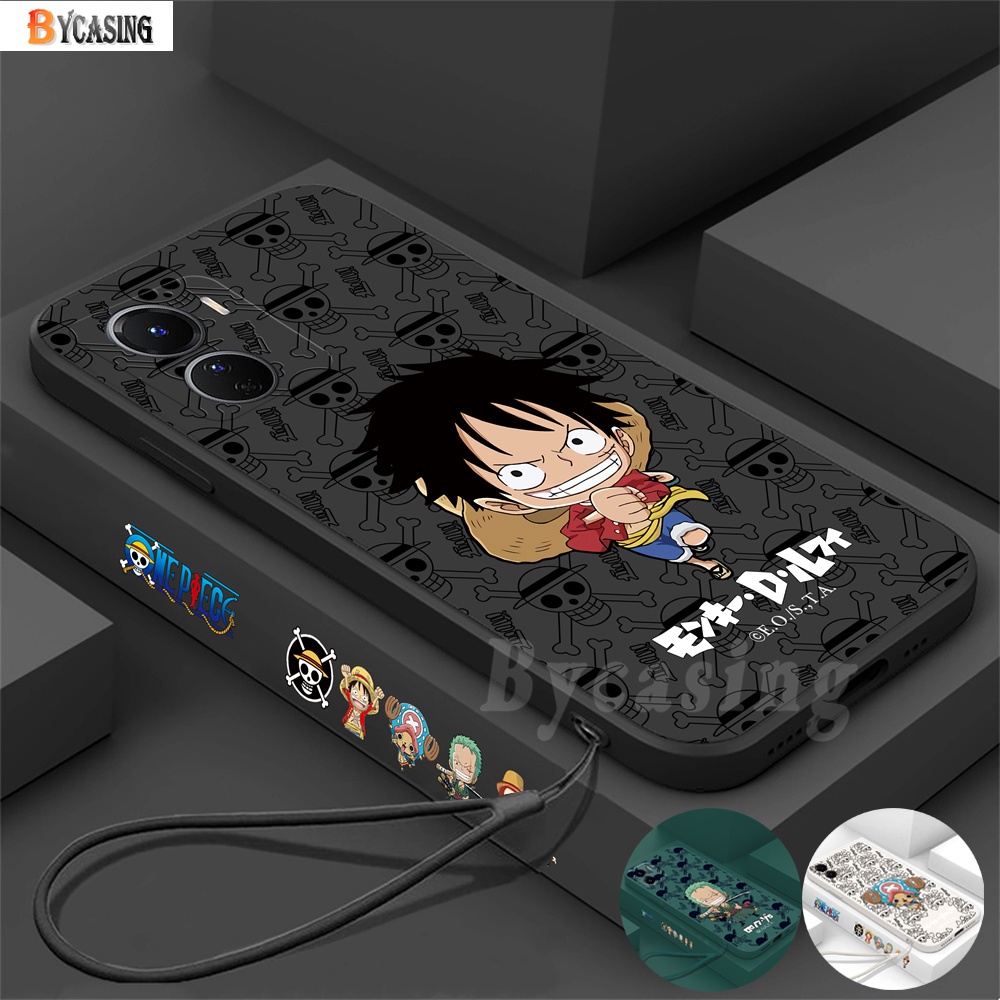 Oppo A17 A17K A57 2022 A77S A16K A15 A55 A95 A54 A53 A12 A5S A7 A3S A31 A52 A94 A74 A37 F9 A1K Kartun Sea King Luffy Zoro Chopper Karakter Soft Case Dengan Tali BY