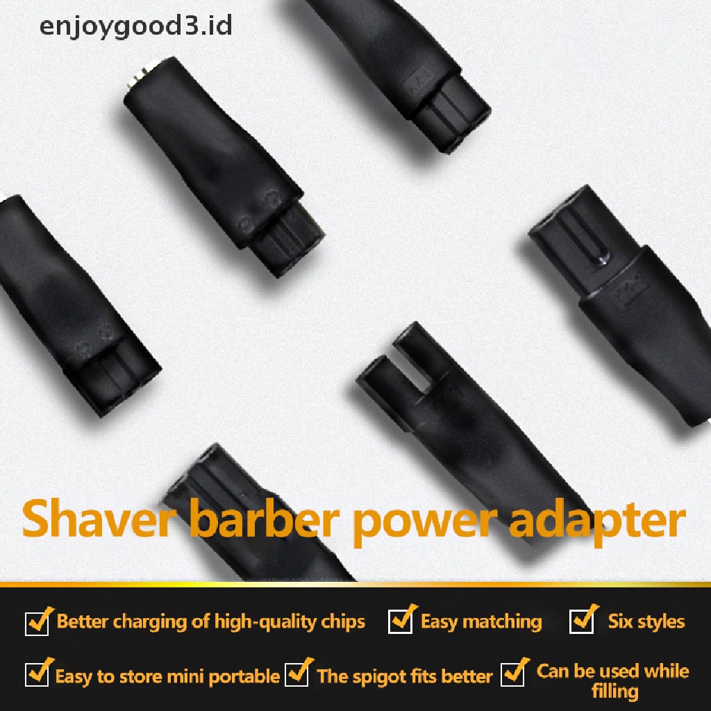 【 Rready Stock 】 6PCS / Set DC Converter For Shaver Hair Clipper Female Seat To Double Hole Adapter Power Supply Conversion Interface Plug Adapter （ ID ）