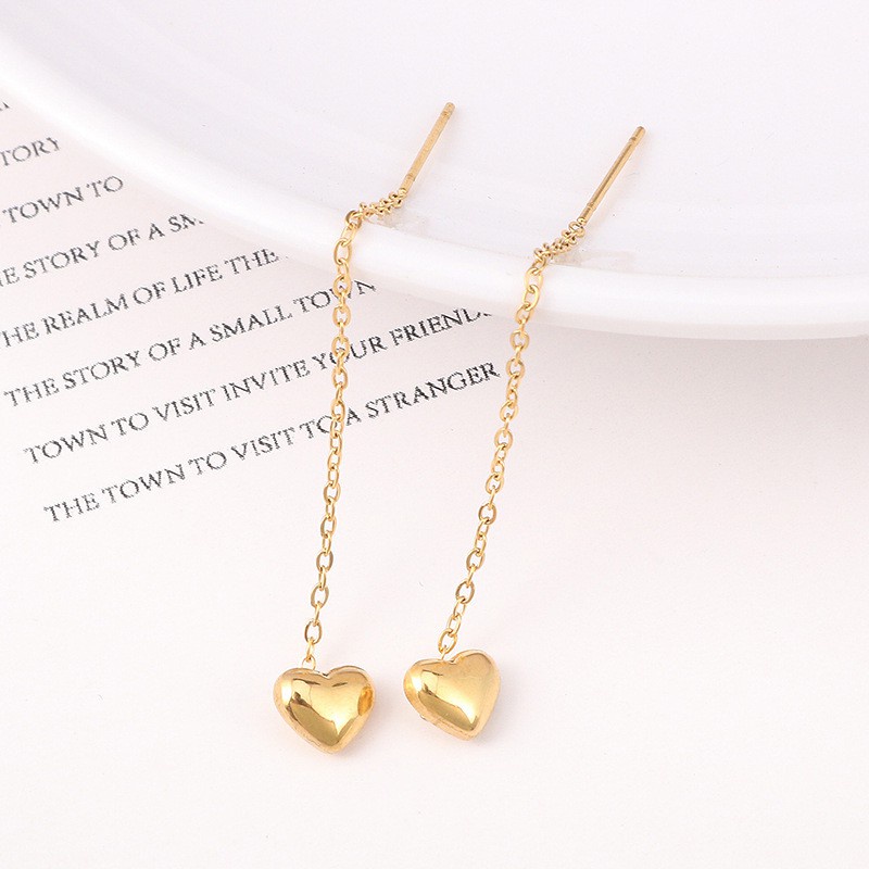 Anting Stud juntai love Titanium stainless steel 316L harga grosir bisa bayar di tempat