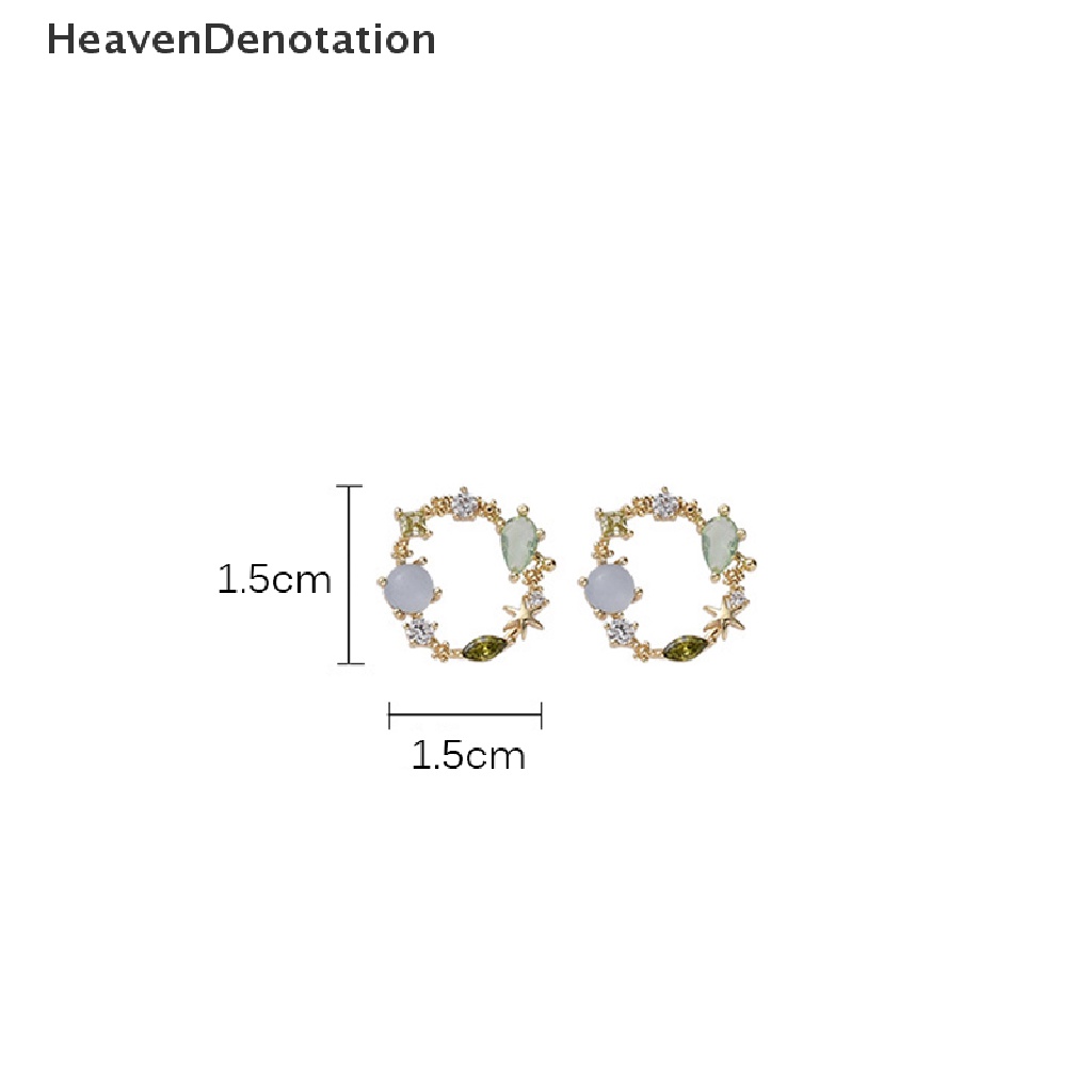 [HeavenDenotation] Small Circle Earrings 925 Silver Simple Colored Diamond Earrings HDV