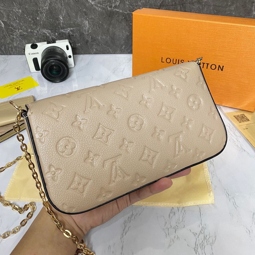 L Vuitton  Fellice Pochette 2023 (Free Box+Invoice +DustBag+Bubblewrap)