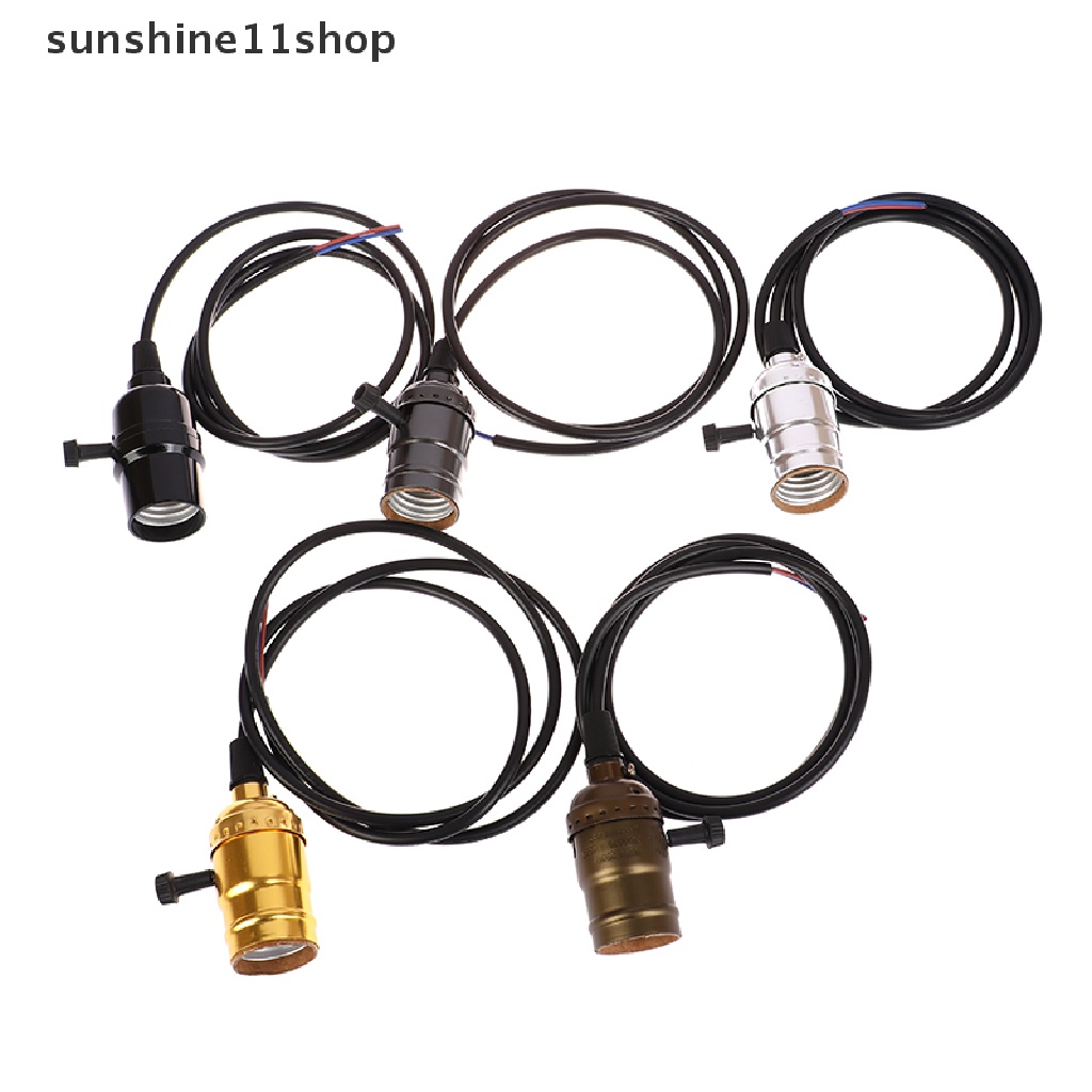 Sho E27 Lampu Gantung Retro Aluminium Shell Edison Screw Bulb Hanging Lamp Base N