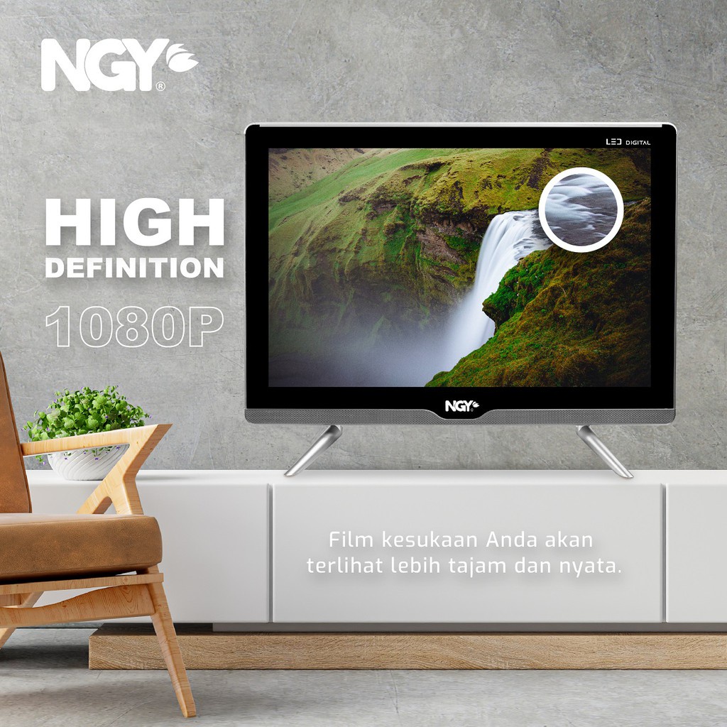 TV Digital 22 inch TV LED Digital Televisi HDMI USB Full HD Garansi Resmi 1 Tahun NAGOYA