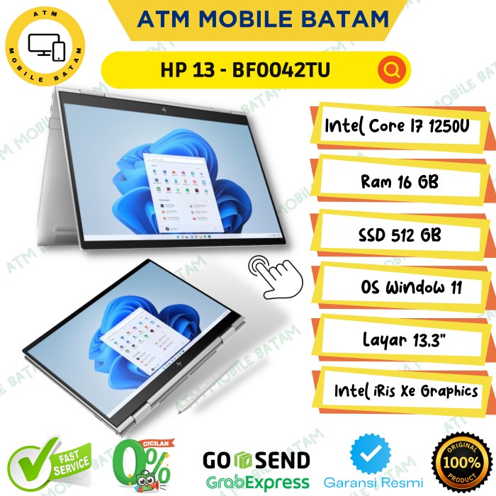 LAPTOP HP ENVY X360 13 BF0042TU 2IN1 TOUCH I7 1250U 16/512GB 13,3" W11