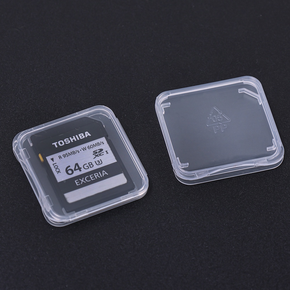 1/10pcs Transparan Standar SD Card Case Tahan Debu SD Memory Card Protector Mini Portable Bening SDHC Card Tempat Penyimpanan