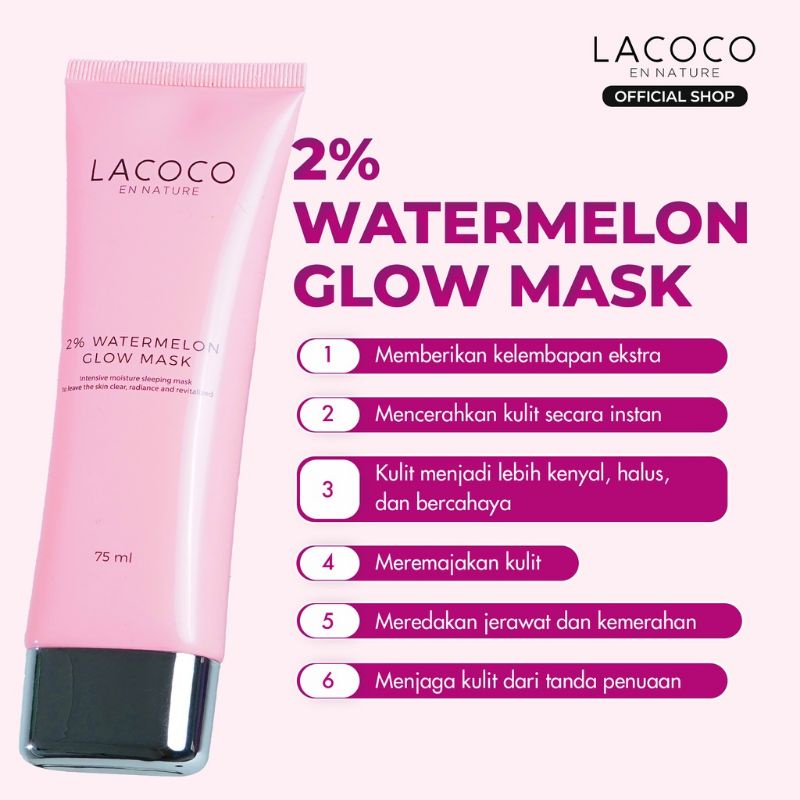 LACOCO 2℅ WATERMELON GLOW MASK