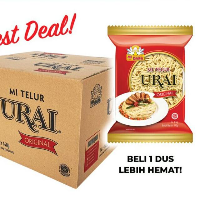 

◌ Mie Telur Urai original & pipih burungdara karton dus 24pcs ( free bungkus plastik hitam+ lakban fragile ) ♦