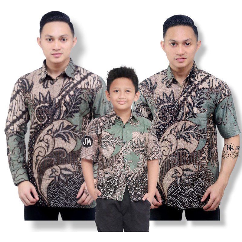 ATASAN BATIK PRIA WARNA HIJAU MINT KAIN POLIMICRO M L XL XXL