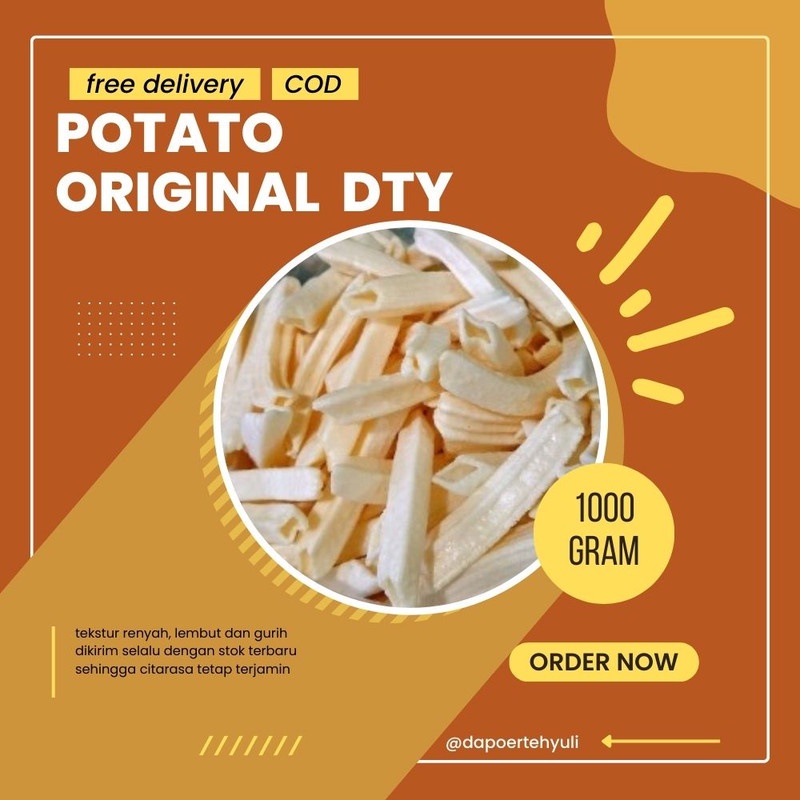 

Snack kentang Bolong Original DTY | Snack Kiloan | Snack Cemilan - 1 Kg