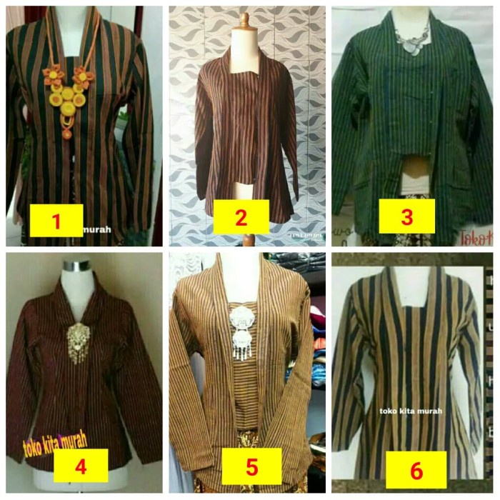READY baju kebaya baju adat jawa kebaya wanita lurik batik - S