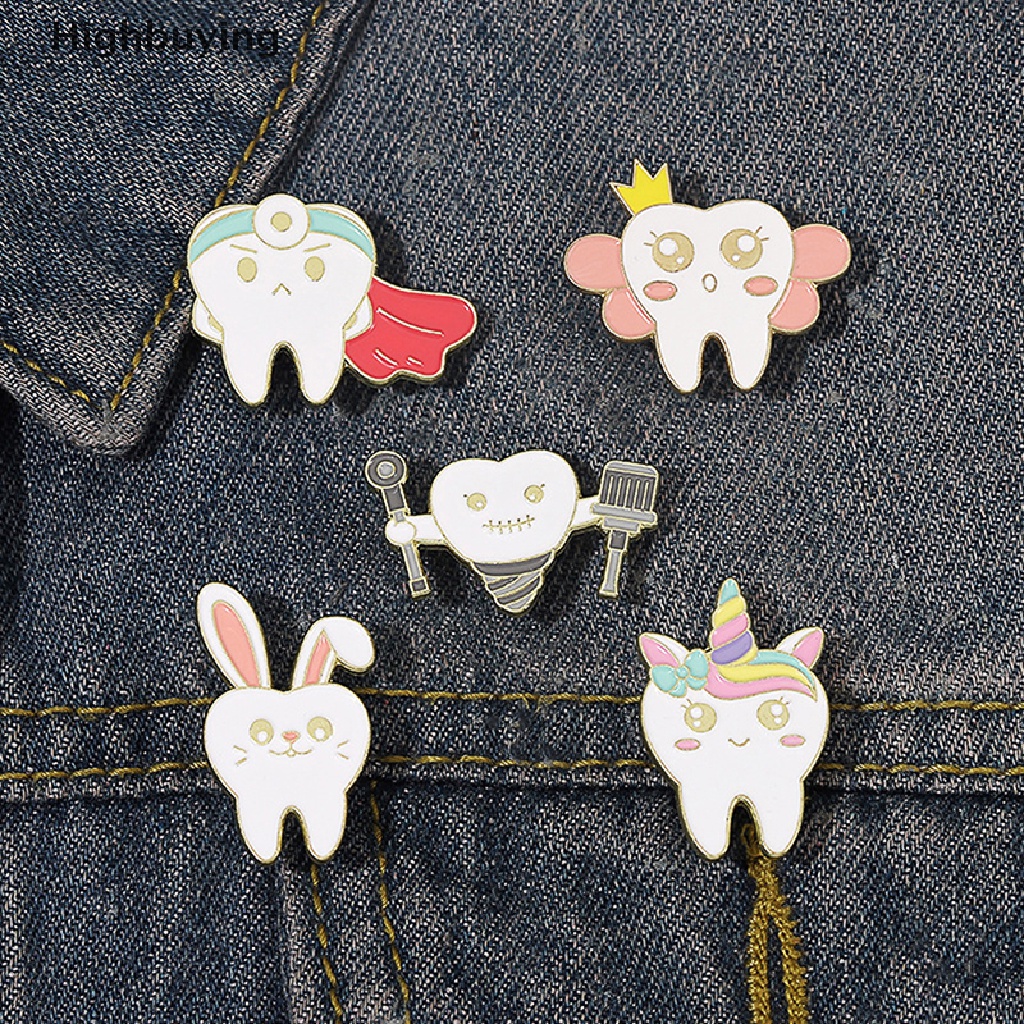 Hbid Oral Health Enamel Pins Tooth Fairy Brooches Cute Cartoon Lapel Badges Pin Trendy Backpack Lapel Jewelry Gifts Glory