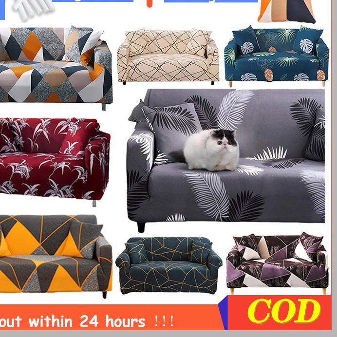 ♔ K MALL Cover Sofa 1/2/3/4 Seater Sarung Sofa Penutup Sofa Bentuk L - Bahan Elastis ✥