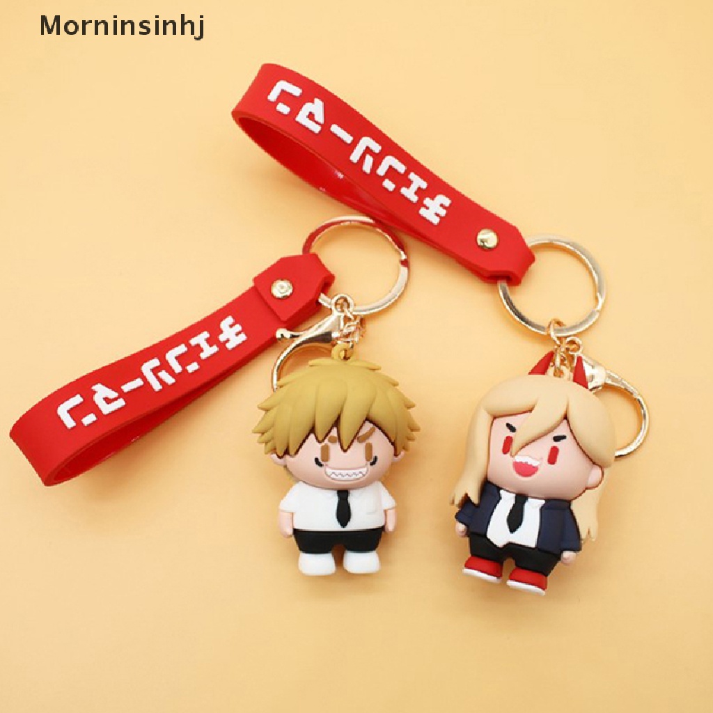 Mornin Chain Man 3D Rubber Q Version Gantungan Kunci Anime Lucu Pochita Makima Ornamen Tas Liontin Cosplay Alat Peraga Mainan Gantungan Kunci Keyring id