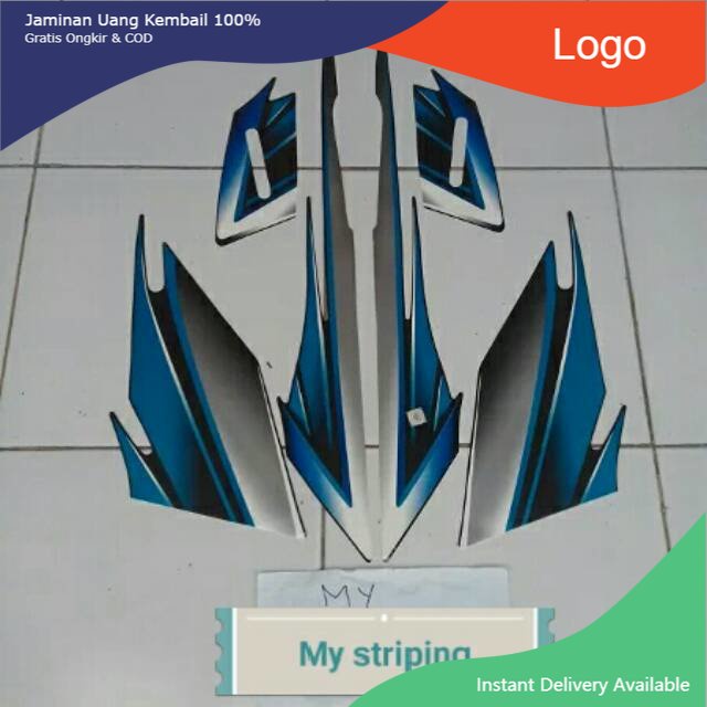 COVER Stiker tiger cw 2005 hitam biru BERKUALITAS SUPER